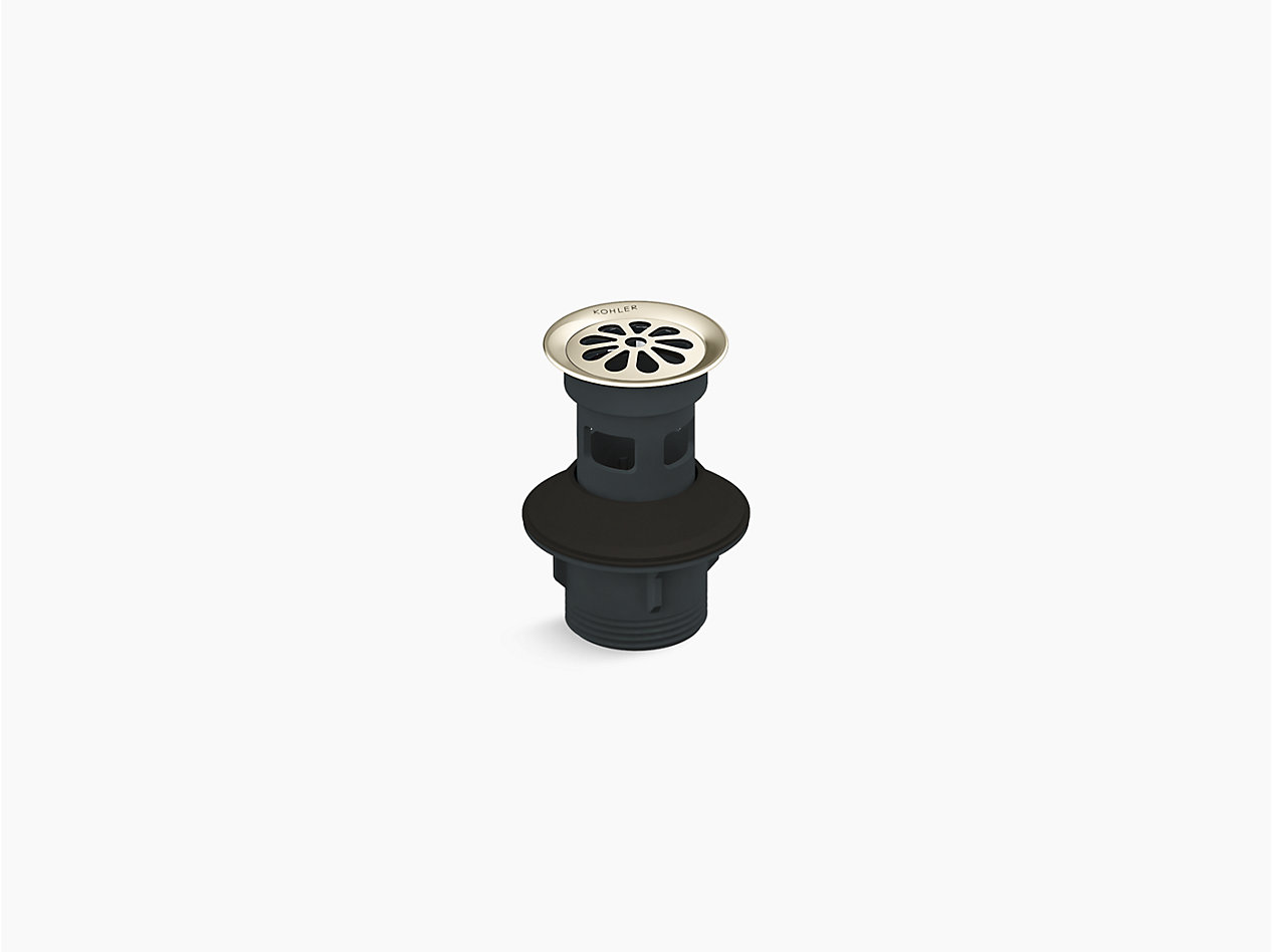 Bathroom sink grid drain with overflow